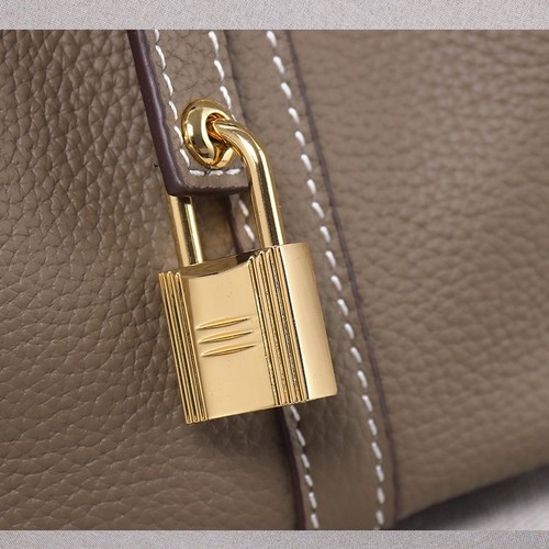 Upgraded version of Togo first-layer cowhide gold buckle vegetable basket bag women's bucket bag genuine leather handbag Gold