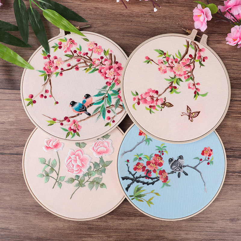 Bordado DIY auto bordado hecho a mano para principiantes Fan material de bordado paquete de bordado Su estilo antiguo Wang Zhi