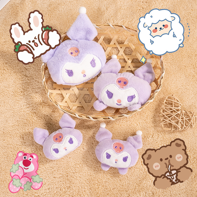 Sanrio Cute Cartoon Kurome Stuffed Doll Stuffed Pendant Bag Clothes Pendant Brooch Keychain