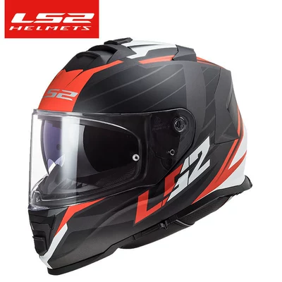 Ls2 Helmet Men's Motorcycle Dual-Lens Motorcycle Kart Full-Face Helmet Women's Anti-Fog All-Season Universal 3C Certified Ff800 (Motorcycle Safety Supplies) - matt-dark-grayred-funnel-l