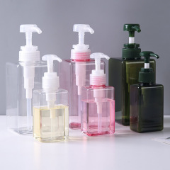 卸売正方形プラスチックプレスボトル浴室シャワージェルシャンプー収納空ボトル家庭用手指消毒剤詰め替えボトル