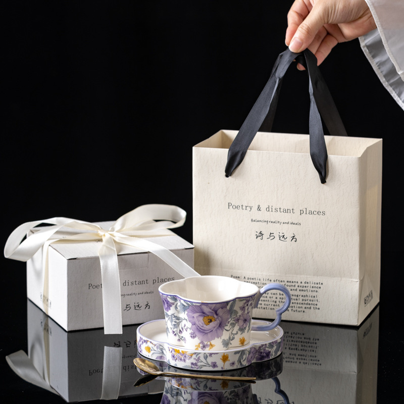 オレンジ限定 レトロ春雲ピンクドリーム 梅の花型コーヒーカップ＆ソーサー ラテカップ アフタヌーンティーカップ お土産ギフト|undefined