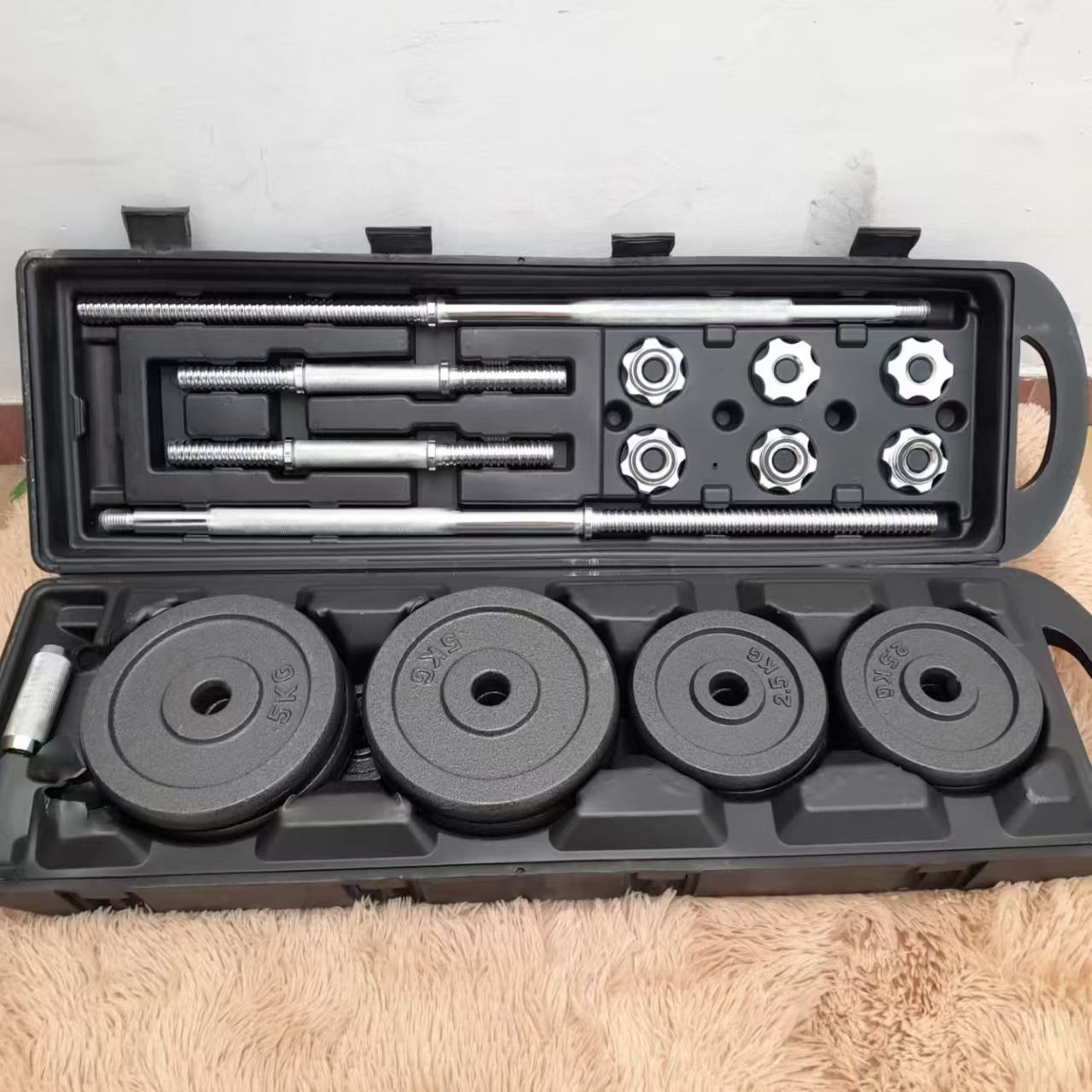 Erkekler ve kadınlar için ayarlanabilir ağırlıklı dambıllar, evde kullanım için boyalı dökme demir halter seti, toptan kalınlaştırılmış bar spor fitness ekipmanları.