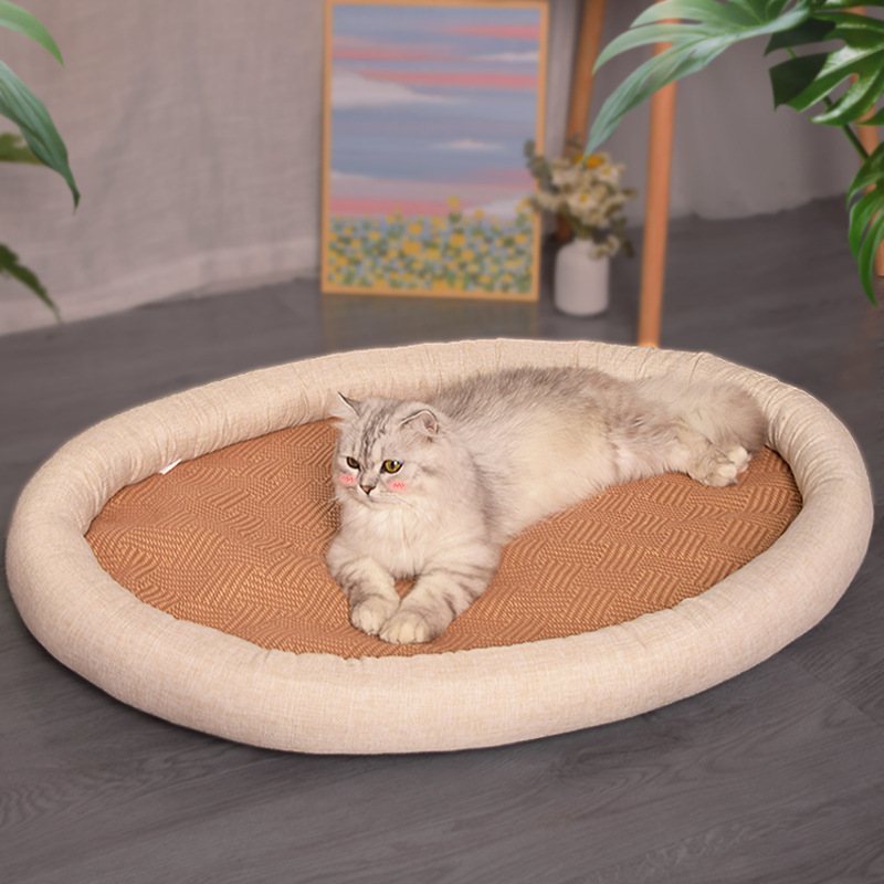 고양이 둥지 여름 탈착식 및 빨 수있는 여름 매트 4 계절 보편적 인 고양이 공급 여름 냉각 고양이 매트 실내 애완 동물 둥지