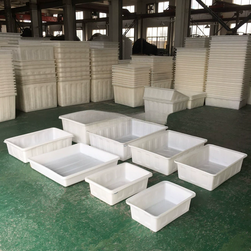 Прямоугольный аквариум из пластика с утолщенным роговым пластином, большой неглубокий резервуар для аквакультуры, пруд для продажи рыбы