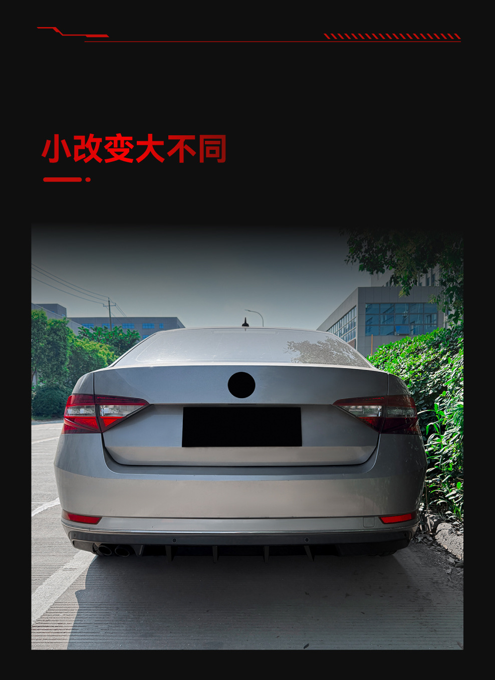 Applicable to 2015-2019 Skoda Superb B8 Rear Lip Spoiler Surround Cross-Border Modification Parts