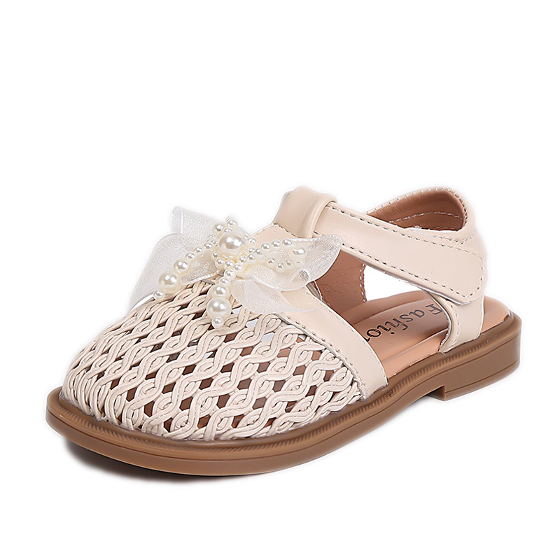 Sandalias para niñas 2025 verano nuevo estilo zapatos de princesa para niños niñas Baotou zapatos de playa sandalias tejidas con lazo de moda image 6