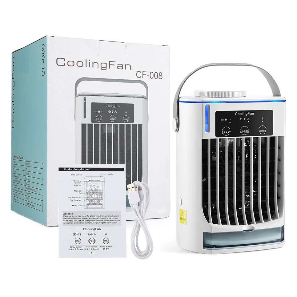 Трансграничный охладитель воздуха вентилятор для кондиционирования воздуха небольшой мобильный кондиционер бытовой увлажняющий спрей вентилятор охлаждения USB Настольный вентилятор для кондиционирования воздуха