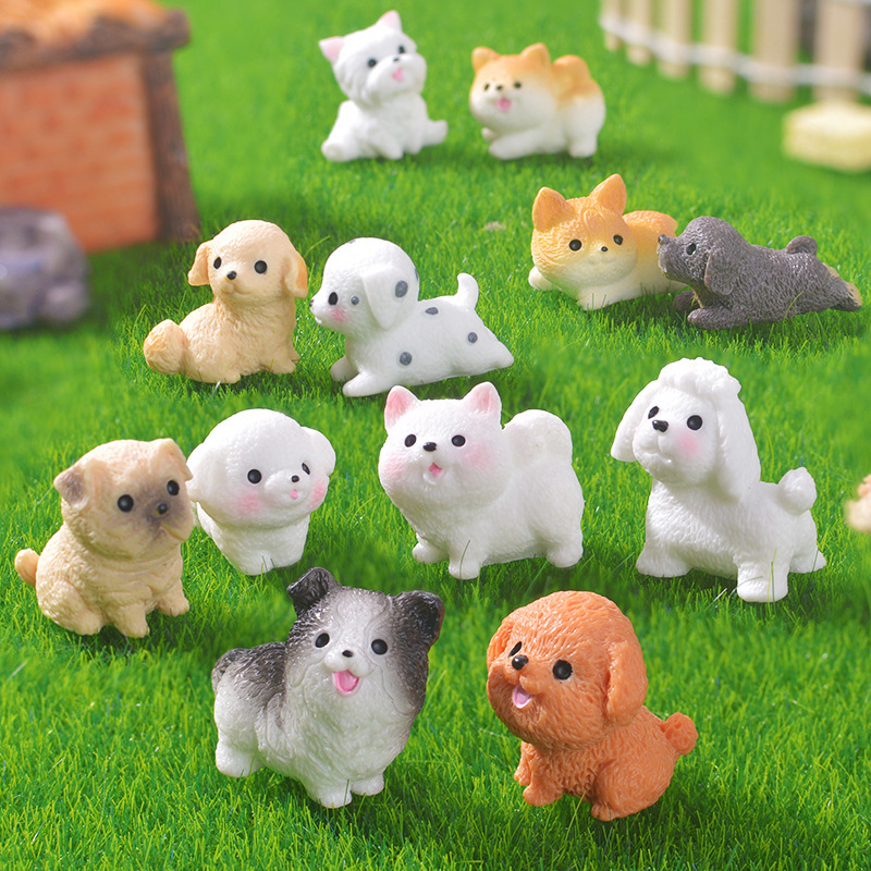 Cross-Border Miniature Realistic Border Collie and Teddy Puppy Figurines DIY Decoration Accessories Micro Landscape Small Ornaments Cross-Border Miniature Realistic Border Collie and Teddy Puppy Figurines DIY Decoration Accessories Micro Landscape Small Ornaments