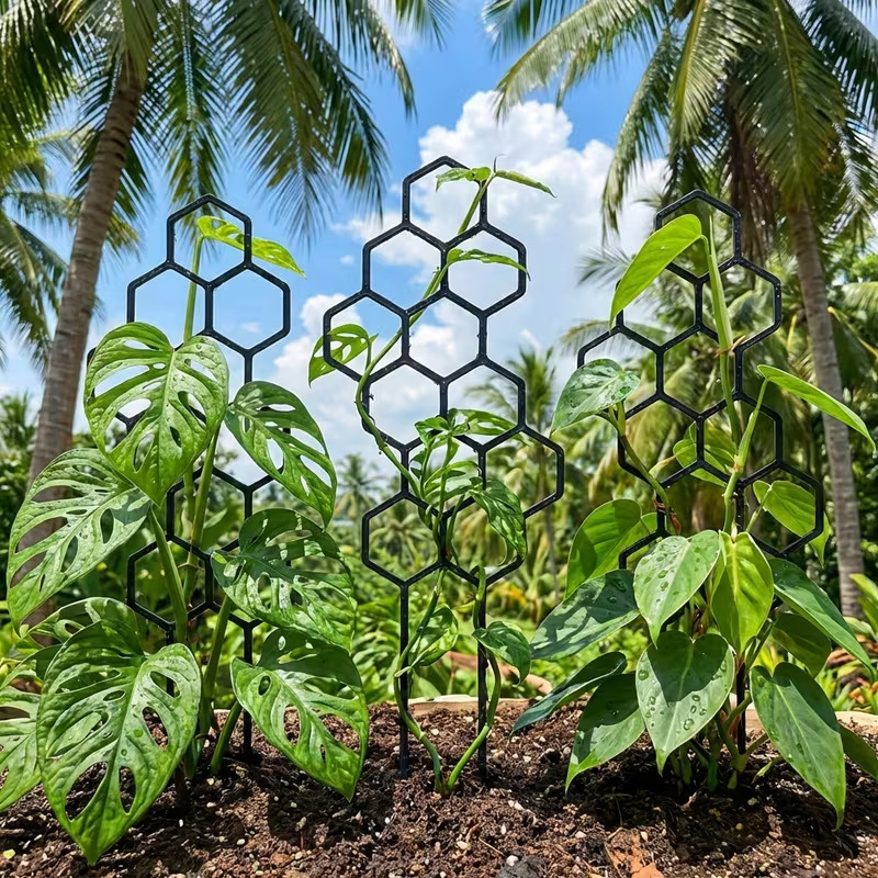 Amazon hierro forjado planta de panal escalada rack escalada vinas plantación verde horticultura en maceta soporte de varilla de soporte fija flor de arroz