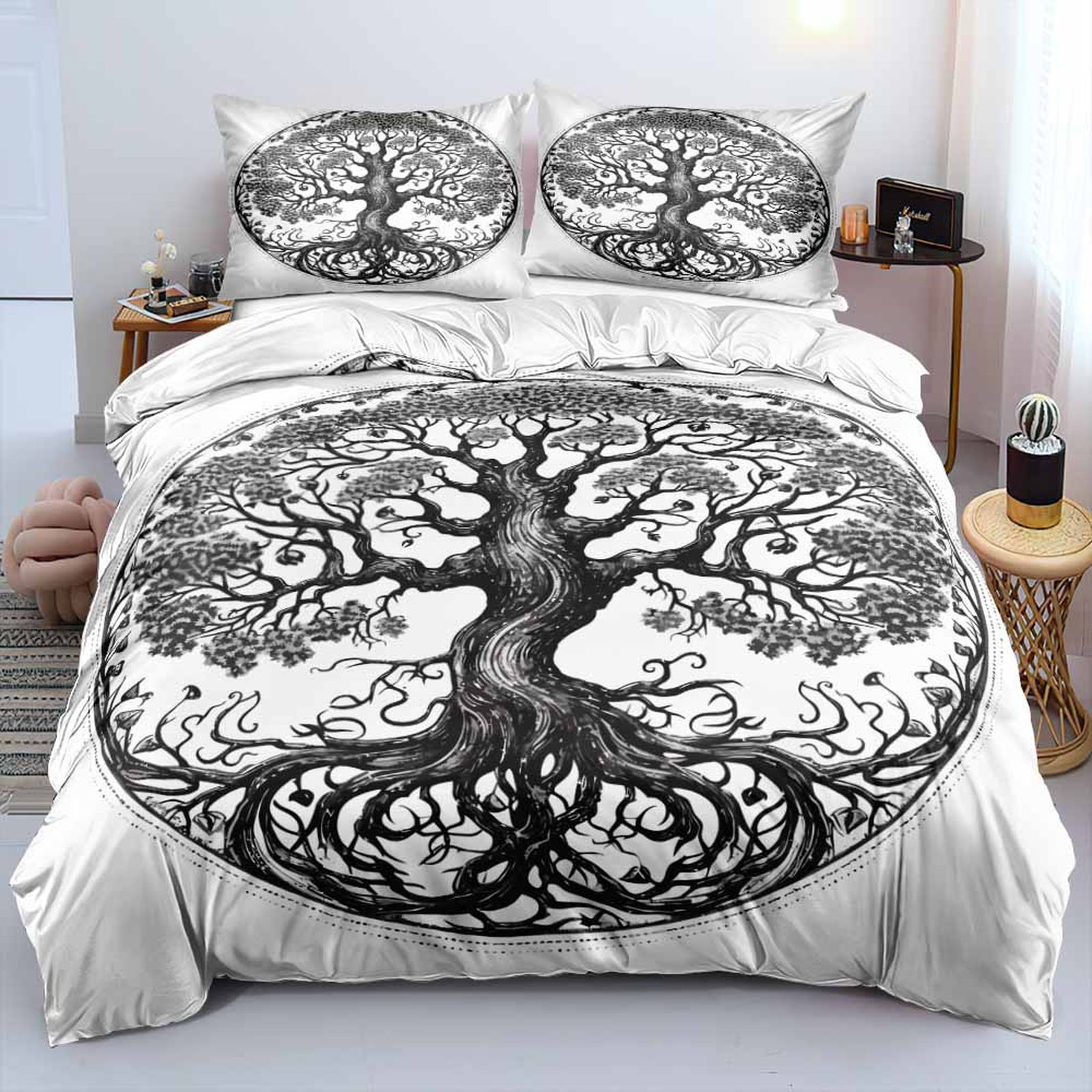 Transfronterizo luminoso árbol de vida molienda impresión digital kit de edredón textil para dibujar se puede ajustar TUME / JIT