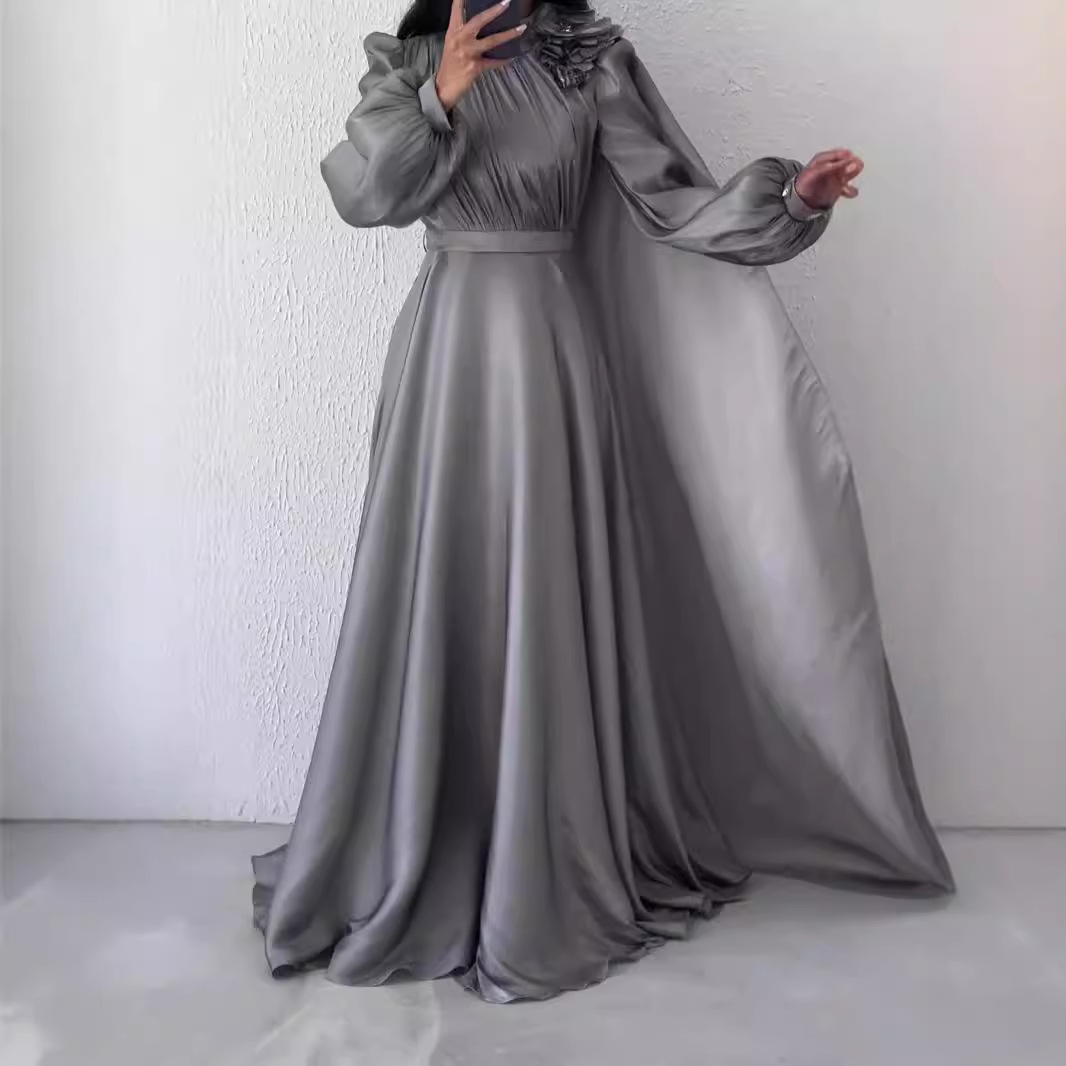 Women's Clothing Middle East Spring and Autumn Hot Sale Dress Skirt High grade Irregular Shawl Long Dress Women_voghion.com