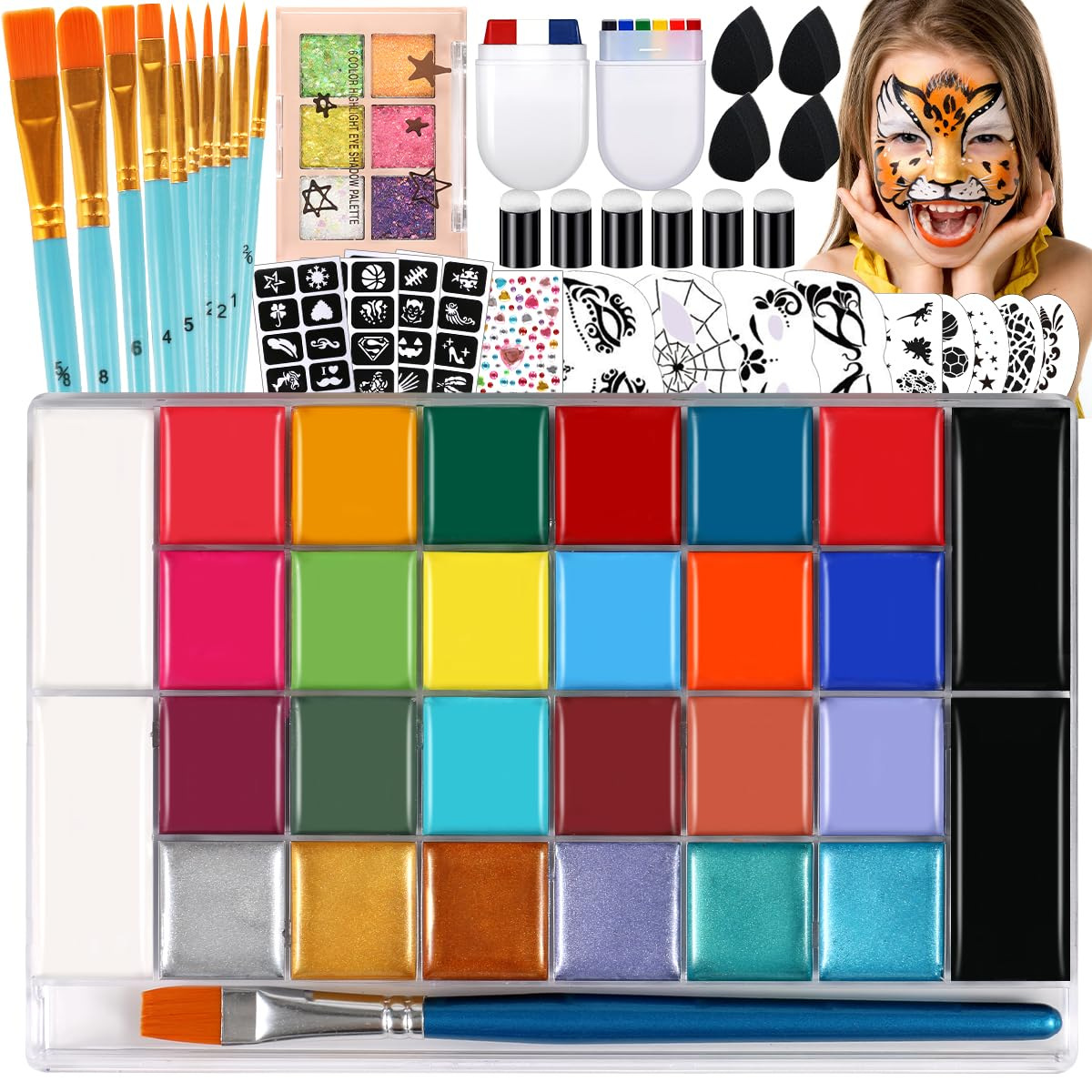 Transfronterizos nuevos 42 colores solubles en agua pintura corporal set de pintura infantil crema de pintura de la Copa del Mundo de fans de vacaciones