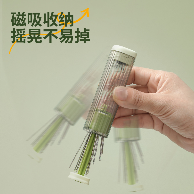 手缝钢针缝衣针大眼穿针器家用十字绣绣花针拆线神器纳具针盒|undefined