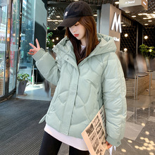棉服女2022冬季學生服外套女小個子韓版加厚保暖連帽面包服棉衣女