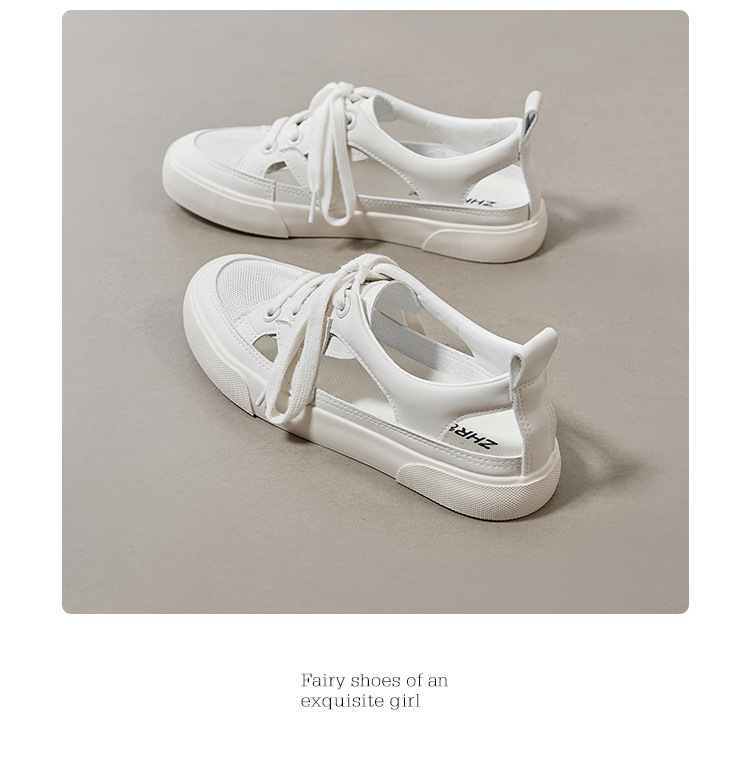 Giày sneaker nữ ZHR cổ thấp dáng thể thao, chất liệu lưới thoáng khí, đế nhẹ, phong cách mùa hè — CS73E màu be chi tiết 17