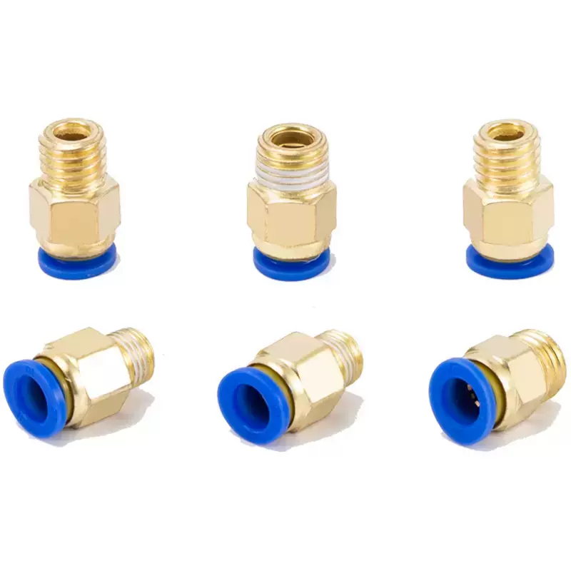 公制外螺纹PC6-M8*1  PC6-M6等气动快插接头蓝帽直通接头