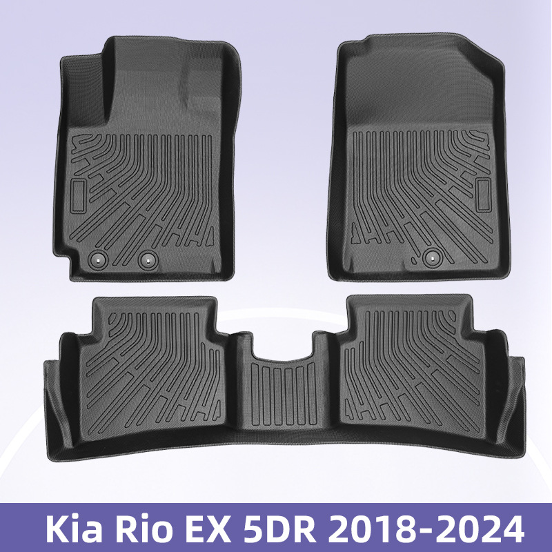 Para el Kia Rio EX 5DR 2018 - 2024 TPE Foot Pad 3D All Weather Backpack Pad