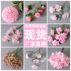 ピンクの結婚祝いのシミュレーション花の花の材料のあめの色の偽の花の結婚式場は吊り下げの家の装飾の生け花の芸を配置します。