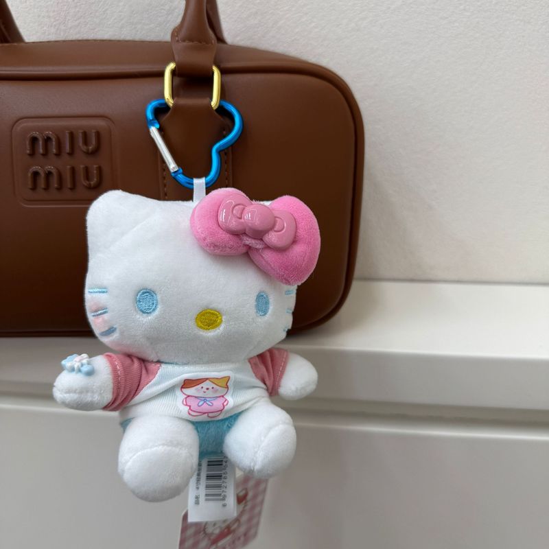クラシックなハローキティ公式KTペンダント漫画風かわいいシェフハットキーホルダーぬいぐるみ|undefined