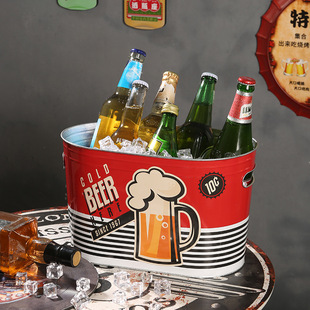 潮流啤酒冰桶提手酒吧KTV露营烧烤户外BEER香槟椭圆大容量冰块桶-阿里巴巴
