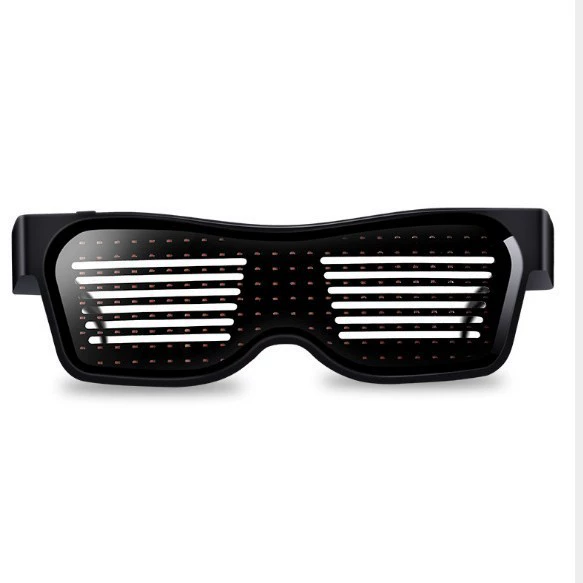 Светящиеся очки Bluetooth APP, простые модели управления мобильными телефонами, поддерживающие различные языки и различные узоры.