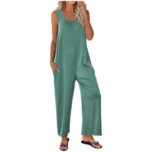 H 36527 Solid Camisole Wide Leg Overalls ��ɫ�������ȱ�����