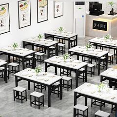 快餐桌椅饭店商用餐饮家用简约员工小吃店米线店早餐店桌椅
