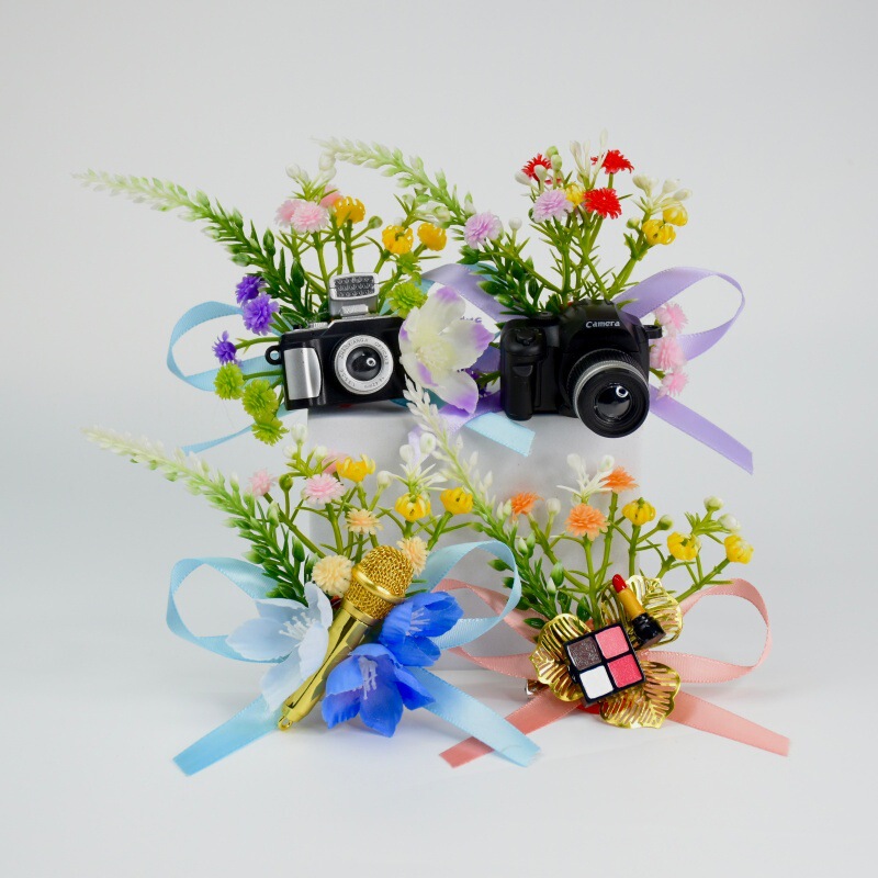 Wedding Corsages: Four Big Four Corsages, Photographer's Corsage, Videographer's Corsage, Makeup Artist's Corsage, Host's Corsage