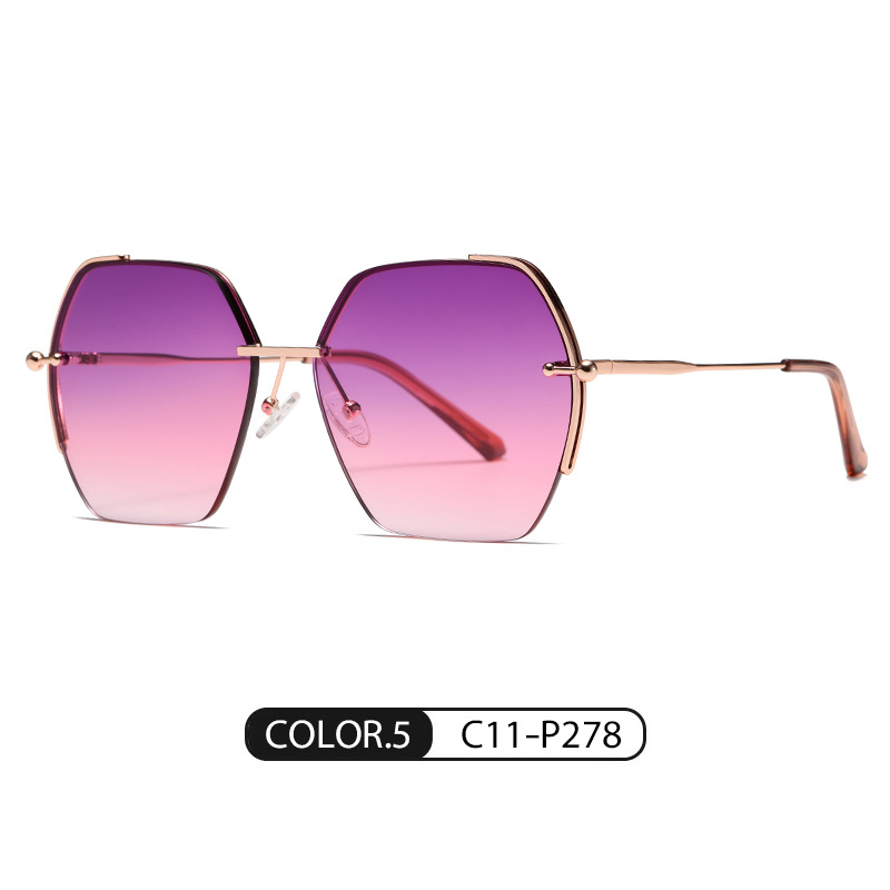 Nuevo metal nylon gafas de sol JS8561 moda todo partido cara-mirando pequeñas gafas de sol viajes calle tiro gafas de sol de protección solar