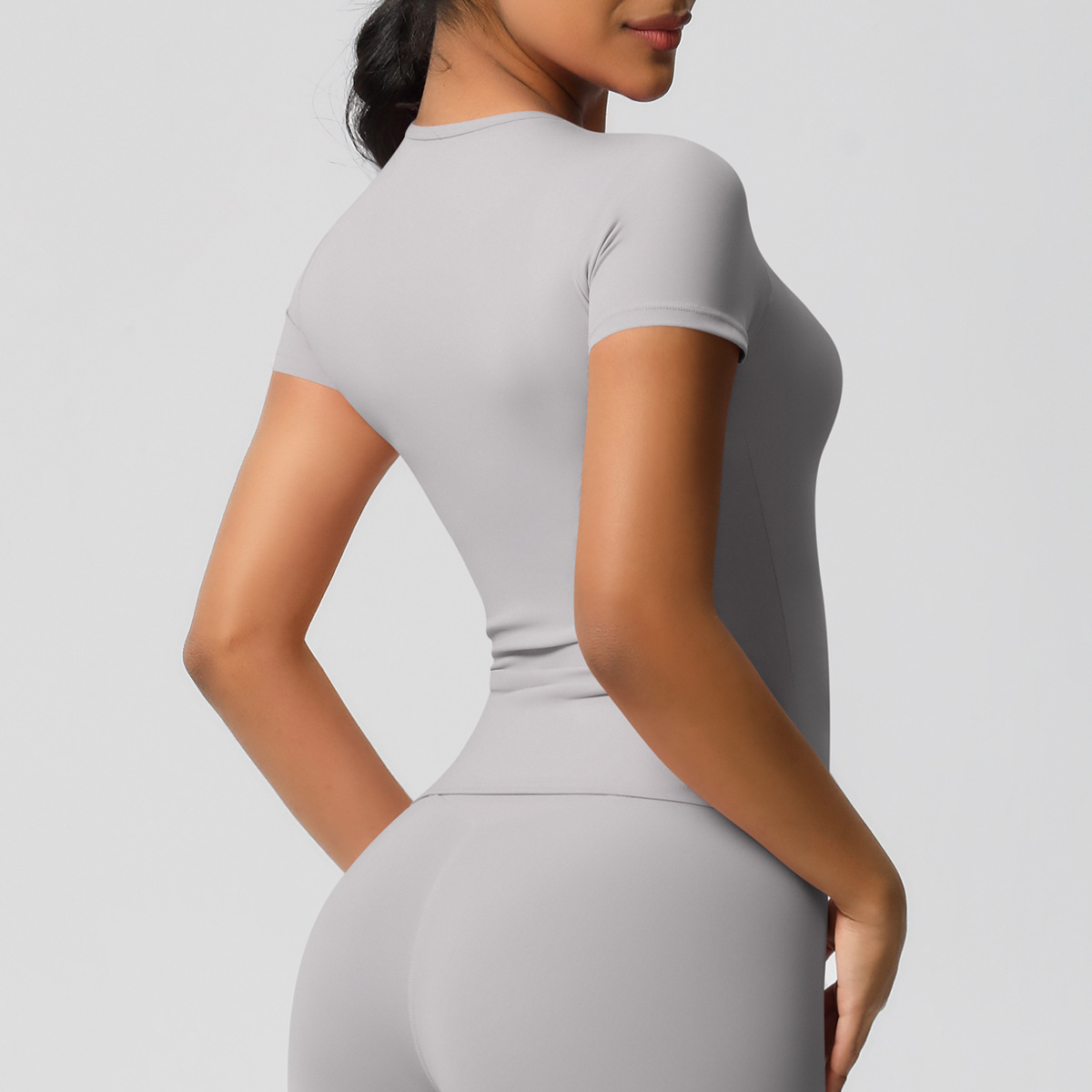 95g Weight Short Sleeve Sleeve Length Nylon, Spandex Fabric Type Regular Top Length T-shirt Tops Type Fitness, Yoga, Running Occasion Round Neck Neckline Solid Color Pattern Sport Style Style S, XL Size Sport Style Solid Color Nylon Spandex Round Neck Active Tops T-shirt 55