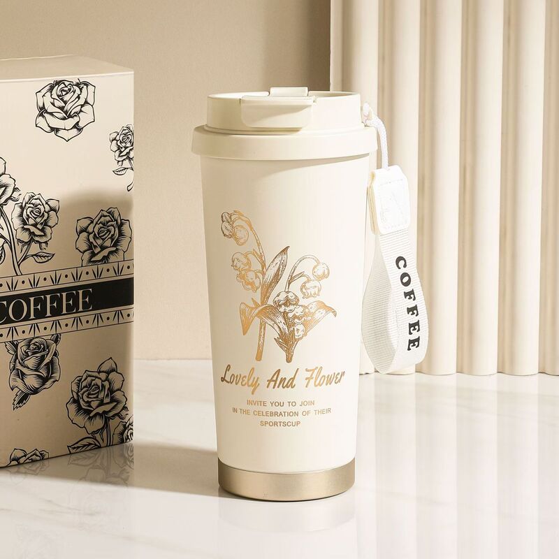 316 stainless steel lily of the valley coffee cup, custom-made for corporate annual events, a stylish and attractive thermos cup, perfect as a gift 316 stainless steel lily of the valley coffee cup, custom-made for corporate annual events, a stylish and attractive thermos cup, perfect as a gift