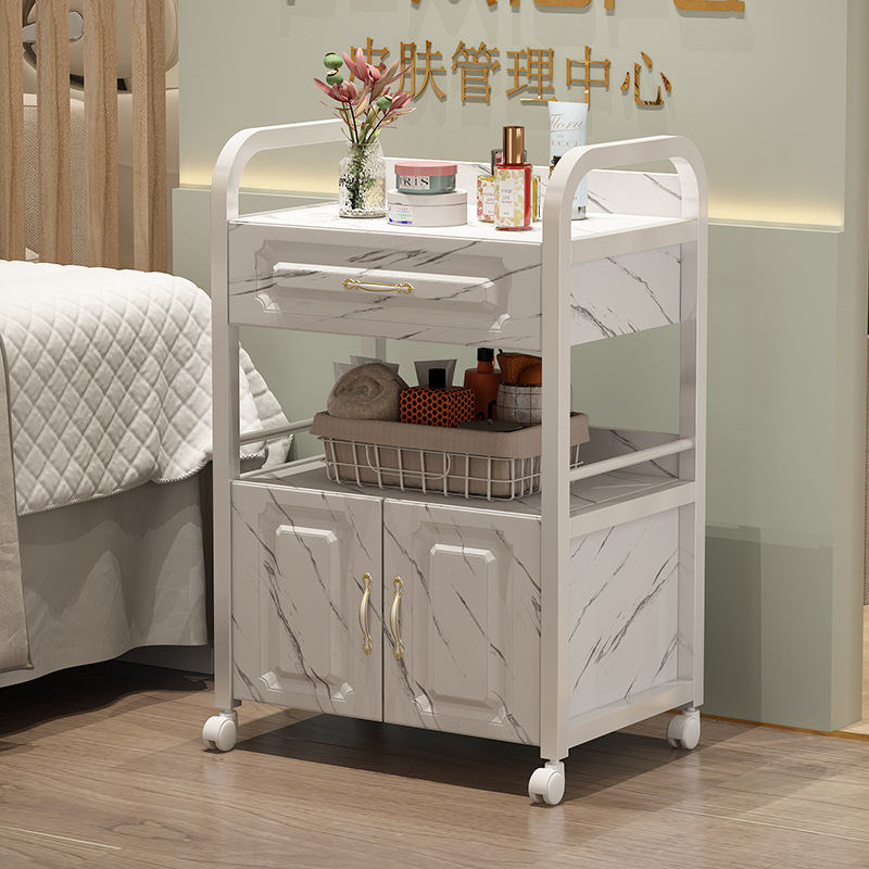 화이트 프레임 + 스톤 패턴 서랍 + 스톤 패턴 캐비닛 인기 판매 추천 - 공식 표준 구성 - 50x33x83cm☆☆