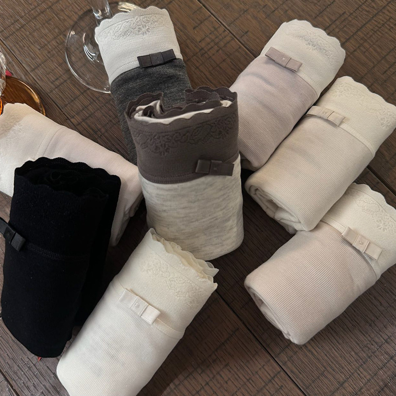 Xiaolan Skirt R076 Mid-Waist Hip-Covering Girl's Briefs Normcore Pure Cotton Breathable Seamless 7A Antibacterial Underwear Mo Dai