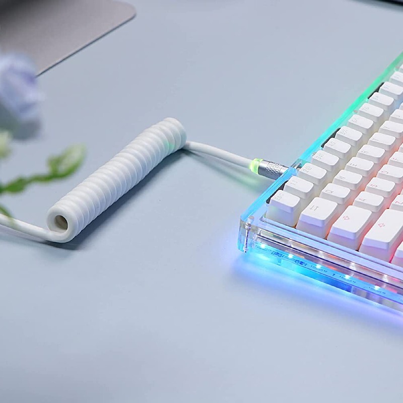 8 18K 磁気軸メカニカルキーボードケーブル PU 航空プラグインケーブル高速充電データケーブルスプリングケーブルスパイラルケーブル RGB ケーブルカスタマイズ|undefined