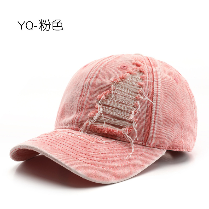 Personalidad coreana retro mujer primavera y otoño color sólido agujero agua lavable placa gorra gorra de lengua de pato hombre al aire libre sombrero de béisbol protector solar