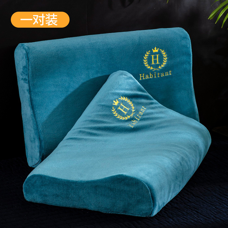 Funda de almohada de látex de terciopelo de leche 40 cmx60 cm Un par de fundas de almohada de terciopelo de coral Funda interior de núcleo de almohada de memoria única