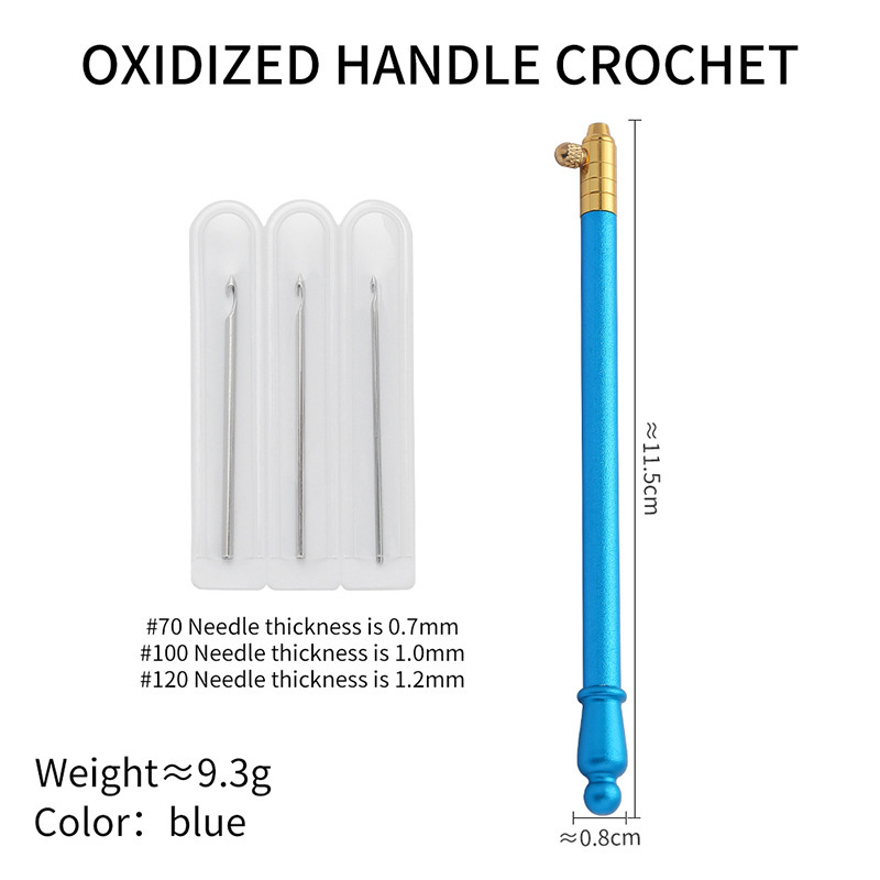 Aguja de gancho de bordado inverso de haya de lentejuela francesa transfronteriza, cinturón de aguja de bordado francés, aguja de gancho de luneville de metal de 3 agujas