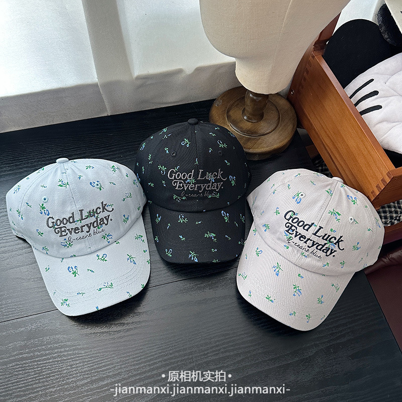 清新小碎花字母刺绣棒球帽女款早秋新款季百搭时尚街头遮阳鸭舌帽|undefined