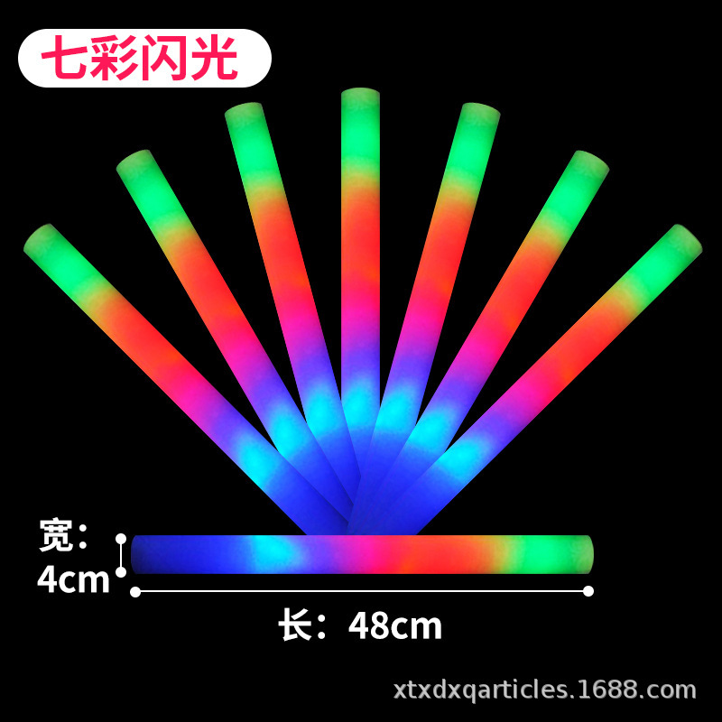 七色のスポンジの蛍光棒の卸売り活動の夜光棒の泡の閃光棒のコンサートの発光のスポンジの棒は制定します。|undefined
