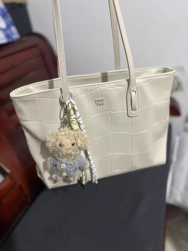 Nanfeng Versatile Fashion Cream Diary Tote Bag for Women, Large Capacity New Style Handbag and Shoulder Bag for Commuting