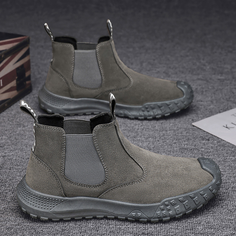 Botas Martin altas, zapatos para hombres, nuevos zapatos de herramientas transpirables de otoño, zapatos de seguro de trabajo casuales antideslizantes de todo fósforo de moda para hombres