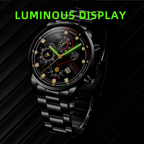DEYROS cross-border men's fashion stainless steel strap business watch luminous pointer calendar quartz watch