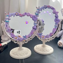 奶油胶化妆镜手工diy制作礼物送女生礼物台式宿舍桌子化妆镜子