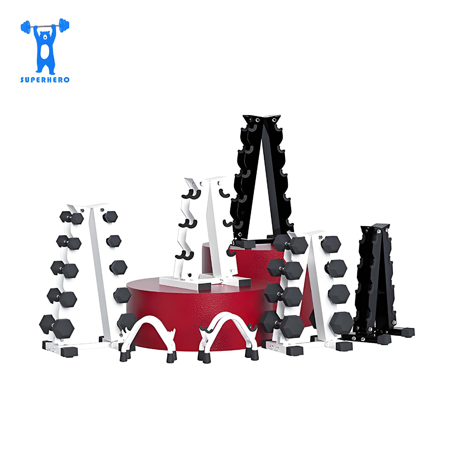 Dumbbell Rack with Thickened Steel Pipes, Barbell Rack for Home and Commercial Use, Fitness Equipment, Double-Layer Kettlebell Rack, A-Shaped Mobile Type