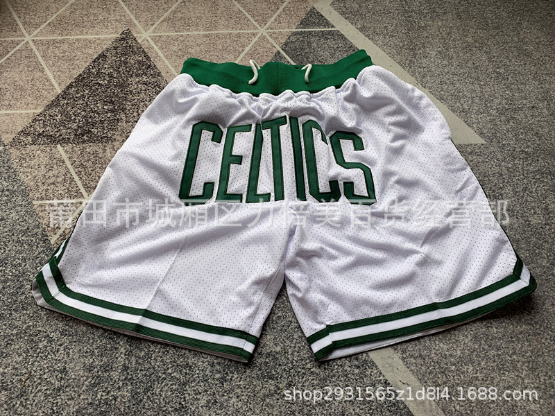 Comercio exterior pantalones de fútbol al por mayor Warriors Lakers 76 caliente Raptor mágico bolsillo bordado pantalones cortos pantalones de baloncesto NFL