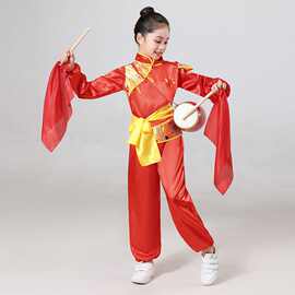 元旦儿童新款开门红打鼓中国秧歌喜庆演出服女童服装舞蹈幼儿表演