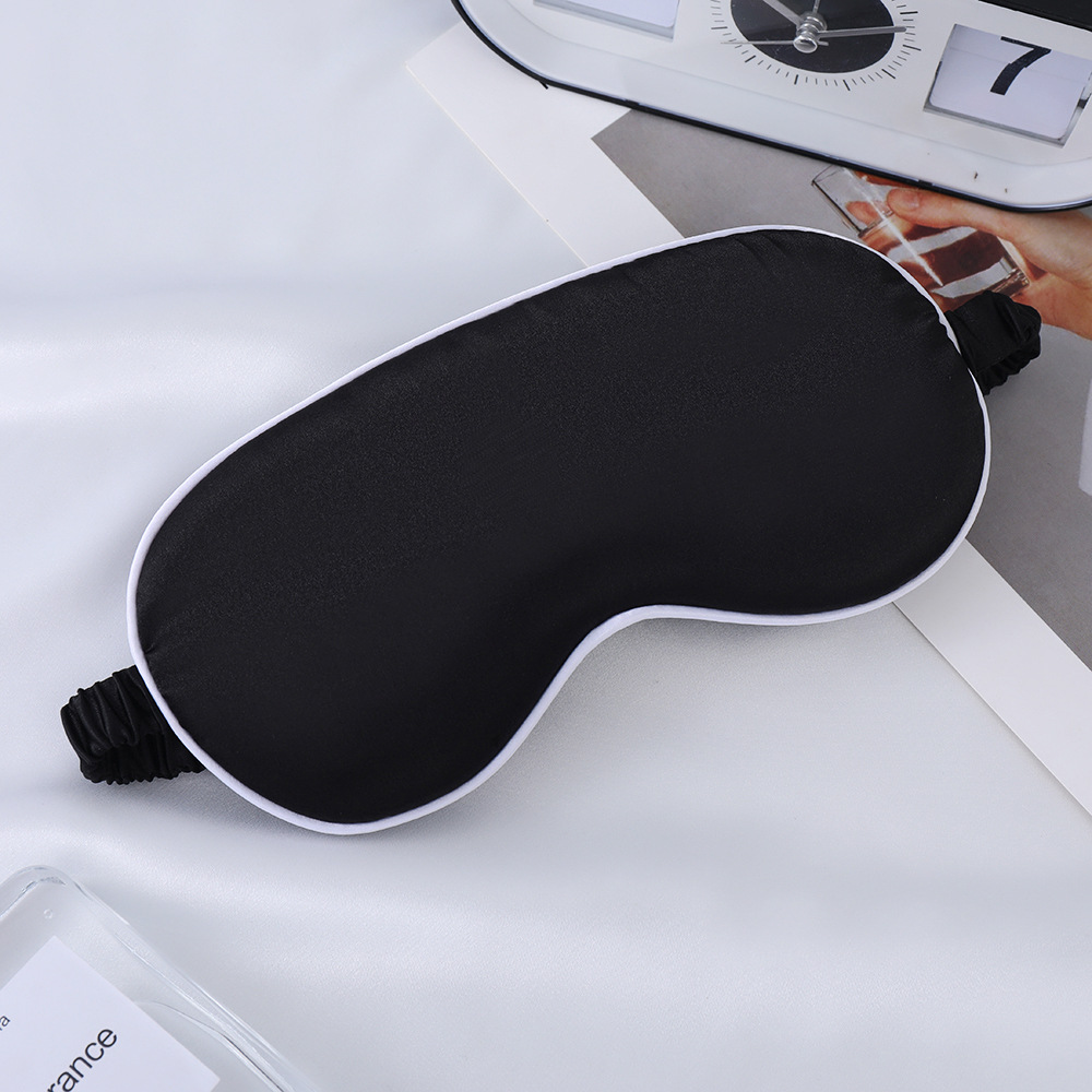 Máscara de Ojos de seda artificial de doble cara de seda de morera sombreado máscara de ojo del sueño logotipo impreso viajes al aire libre esencial en stock al por mayor