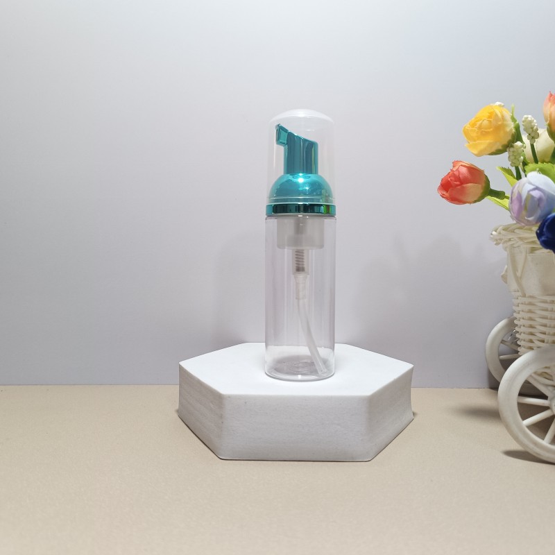 30 dientes PET mousse transparente botella 30ml100ml limpiador facial espuma botella champú espuma botella de pie en stock