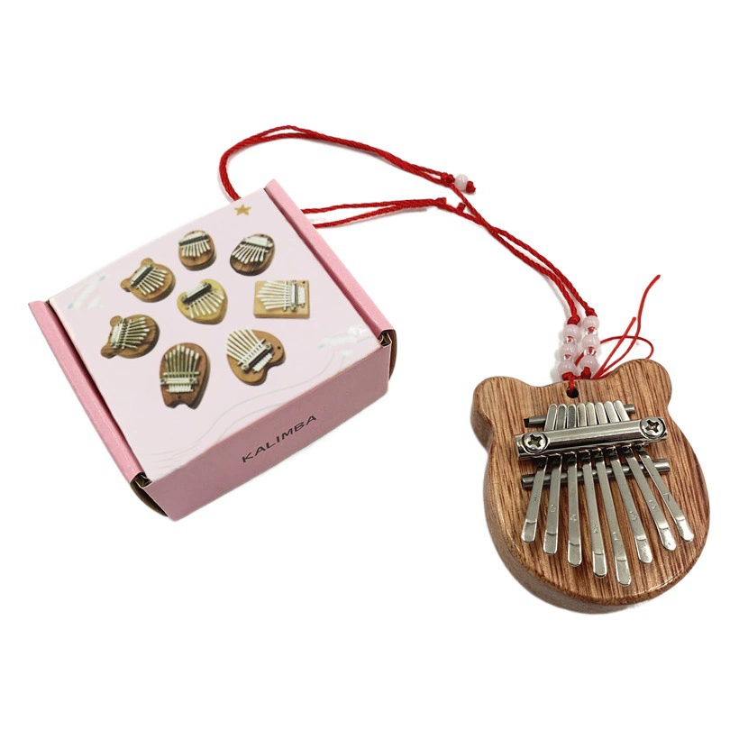 8 звуков из массива дерева мини-большой палец инструмент оптом деревянный восьмиугольный палец kalimba портативный кристалл Kalimba